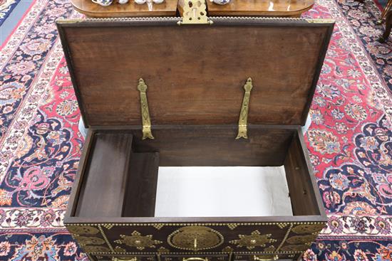 A brass mounted hardwood Zanzibar chest W.91cm